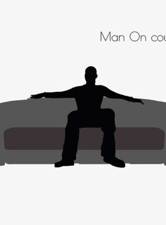 Illustration Of Man On Couch Pose In Silhouette Isolated On White : Stock Vector (Royalty Free) 017225