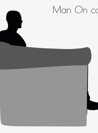 Illustration Of Man On Couch Pose In Silhouette Isolated On White : Stock Vector (Royalty Free) 017226