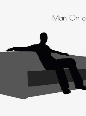 Illustration Of Man On Couch Pose In Silhouette Isolated On White : Stock Vector (Royalty Free) 017227