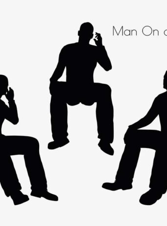 Illustration Of Man On Couch On Phone Pose In Silhouette Isolated On White : Stock Vector (Royalty Free) 017230