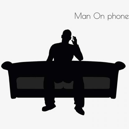 Illustration Of Man On Couch On Phone Pose In Silhouette Isolated On White : Stock Vector (Royalty Free) 017232