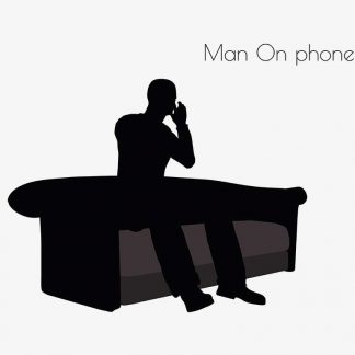 Illustration Of Man On Couch On Phone Pose In Silhouette Isolated On White : Stock Vector (Royalty Free) 017233