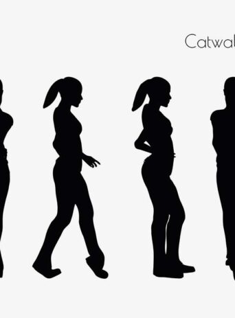 Illustration Of Woman Catwalk Pose In Silhouette Isolated On White : Stock Vector (Royalty Free) 017237