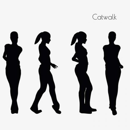 Illustration Of Woman Catwalk Pose In Silhouette Isolated On White : Stock Vector (Royalty Free) 017237