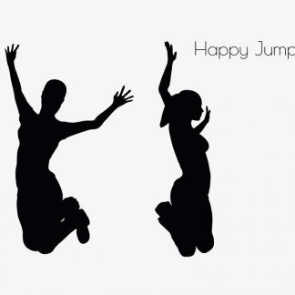 Illustration Of Woman Happy Jump Pose In Silhouette Isolated On White : Stock Vector (Royalty Free) 017238