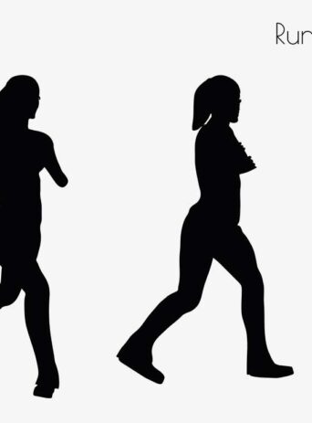 Illustration Of Woman Running Pose In Silhouette Isolated On White : Stock Vector (Royalty Free) 017239