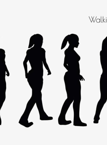 Illustration Of Woman Walking pose Pose In Silhouette Isolated On White : Stock Vector (Royalty Free) 017240