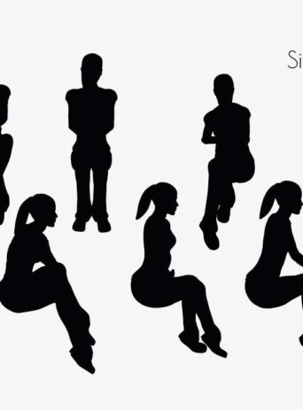 Illustration Of Woman Sitting Pose In Silhouette Isolated On White : Stock Vector (Royalty Free) 017243