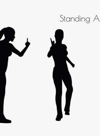 Illustration Of Woman Standing Angry Pose In Silhouette Isolated On White : Stock Vector (Royalty Free) 017244