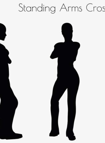 Illustration Of Voman Standing Arms Crossed Pose In Silhouette Isolated On White : Stock Vector (Royalty Free) 017245