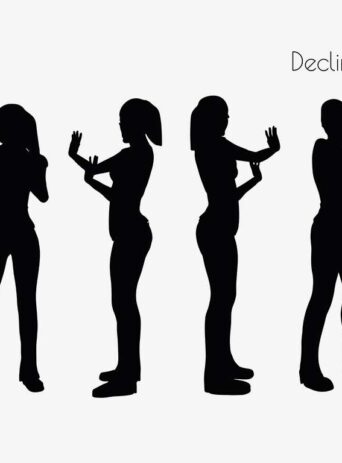 Illustration Of Woman Declining Refusing Pose In Silhouette Isolated On White : Stock Vector (Royalty Free) 017246