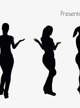 Illustration Of Woman Presentation Pose In Silhouette Isolated On White : Stock Vector (Royalty Free) 017247