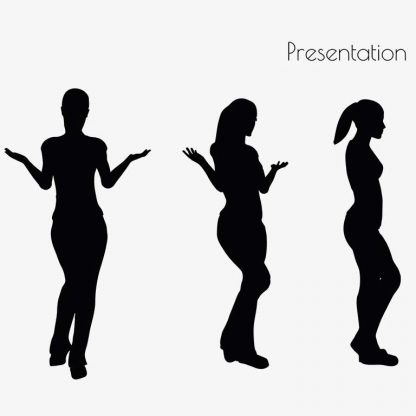 Illustration Of Woman Presentation Pose In Silhouette Isolated On White : Stock Vector (Royalty Free) 017247