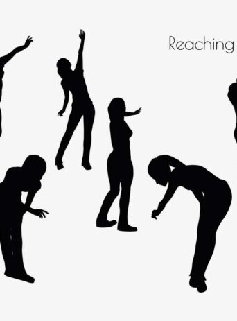 Illustration Of Woman Reaching Pose In Silhouette Isolated On White : Stock Vector (Royalty Free) 017248