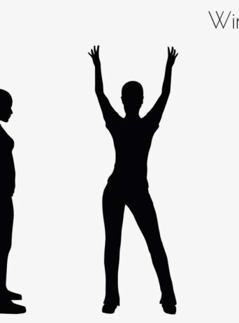 Illustration Of Woman Winner Pose In Silhouette Isolated On White : Stock Vector (Royalty Free) 017249