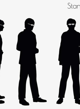 Illustration Of Man Standing Pose In Silhouette Isolated On White : Stock Vector (Royalty Free) 017250