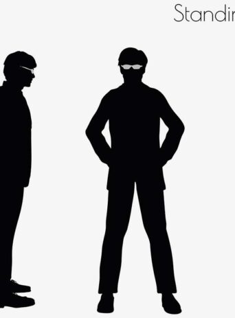 Illustration Of Man Standing Pose In Silhouette Isolated On White : Stock Vector (Royalty Free) 017253