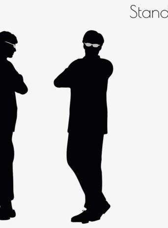 Illustration Of Man Standing Pose In Silhouette Isolated On White : Stock Vector (Royalty Free) 017257