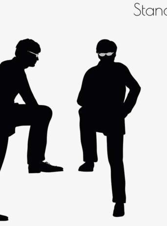 Illustration Of Man Standing Pose In Silhouette Isolated On White : Stock Vector (Royalty Free) 017262