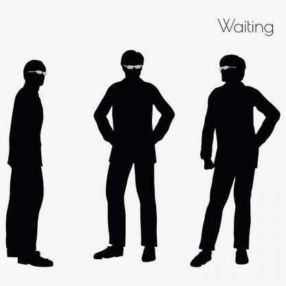 Illustration Of Man Waiting Pose In Silhouette Isolated On White : Stock Vector (Royalty Free) 017263