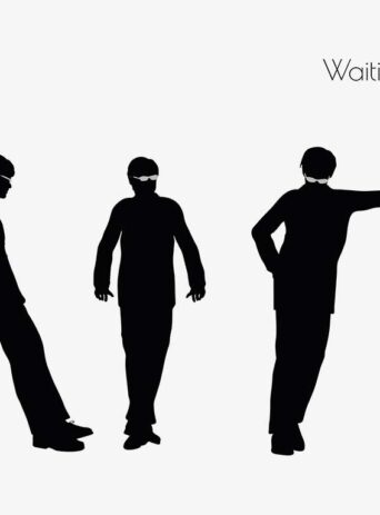 Illustration Of Man Waiting Pose In Silhouette Isolated On White : Stock Vector (Royalty Free) 017264