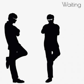 Illustration Of Man Waiting Pose In Silhouette Isolated On White : Stock Vector (Royalty Free) 017265