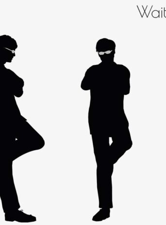 Illustration Of Man Waiting Pose In Silhouette Isolated On White : Stock Vector (Royalty Free) 017265