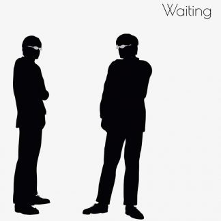 Illustration Of Man Waiting Pose In Silhouette Isolated On White : Stock Vector (Royalty Free) 017266