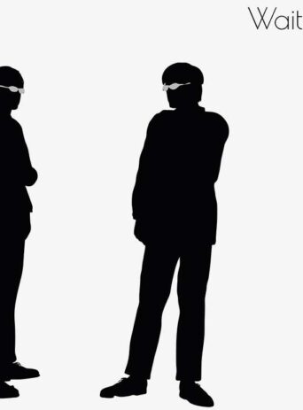 Illustration Of Man Waiting Pose In Silhouette Isolated On White : Stock Vector (Royalty Free) 017266