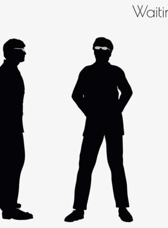 Illustration Of Man Waiting Pose In Silhouette Isolated On White : Stock Vector (Royalty Free) 017269