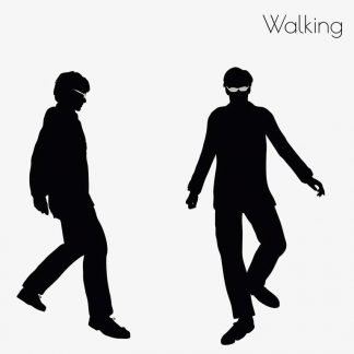 Illustration Of Man Walking Pose In Silhouette Isolated On White : Stock Vector (Royalty Free) 017270