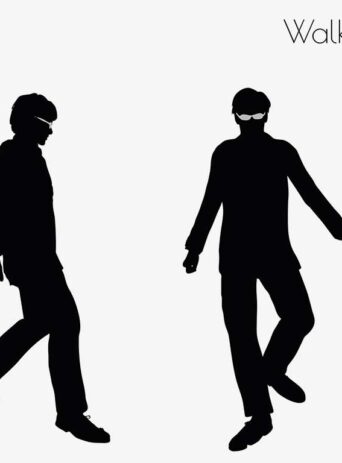 Illustration Of Man Walking Pose In Silhouette Isolated On White : Stock Vector (Royalty Free) 017270