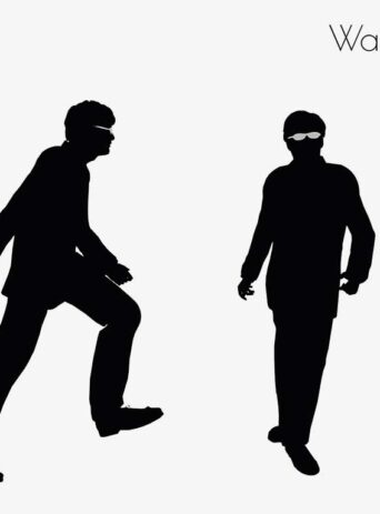 Illustration Of A Man In Walking Pose In Silhouette Isolated On White : Stock Vector (Royalty Free) 017273
