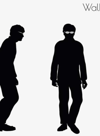 Illustration Of A Man In Walking Pose In Silhouette Isolated On White : Stock Vector (Royalty Free) 017275