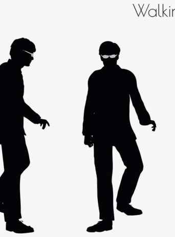 Illustration Of A Man In Walking Pose In Silhouette Isolated On White : Stock Vector (Royalty Free) 017277