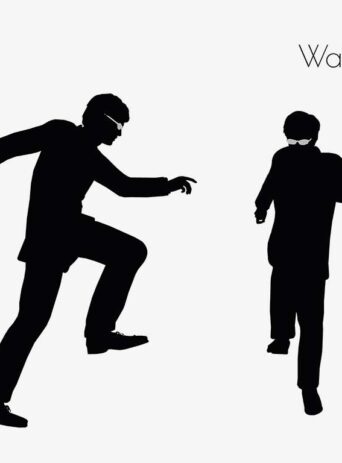 Illustration Of A Man In Walking Pose In Silhouette Isolated On White : Stock Vector (Royalty Free) 017282