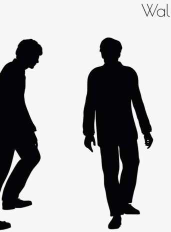 Illustration Of A Man In Walking Pose In Silhouette Isolated On White : Stock Vector (Royalty Free) 017283