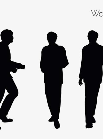 Illustration Of A Man In Walking Pose In Silhouette Isolated On White : Stock Vector (Royalty Free) 017284