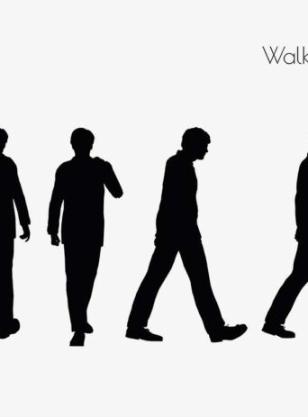 Illustration Of A Man In Walking Pose In Silhouette Isolated On White : Stock Vector (Royalty Free) 017285
