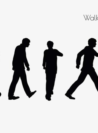 Illustration Of A Man In Walking Pose In Silhouette Isolated On White : Stock Vector (Royalty Free) 017286