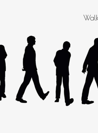 Illustration Of A Man In Walking Pose In Silhouette Isolated On White : Stock Vector (Royalty Free) 017287