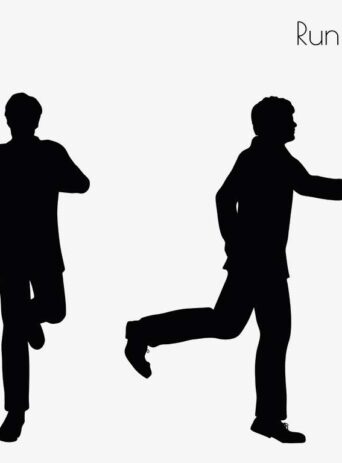 Illustration Of A Man In Running Pose In Silhouette Isolated On White : Stock Vector (Royalty Free) 017289