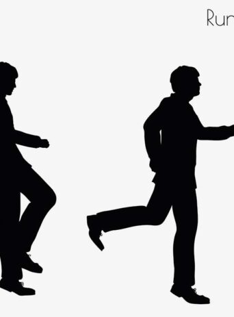 Illustration Of A Man In Running Pose In Silhouette Isolated On White : Stock Vector (Royalty Free) 017290