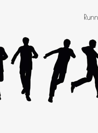 Illustration Of A Man In Running Pose In Silhouette Isolated On White : Stock Vector (Royalty Free) 017291