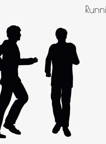 Illustration Of A Man In Running Pose In Silhouette Isolated On White : Stock Vector (Royalty Free) 017293