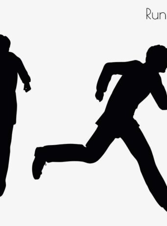 Illustration Of A Man In Running Pose In Silhouette Isolated On White : Stock Vector (Royalty Free) 017294