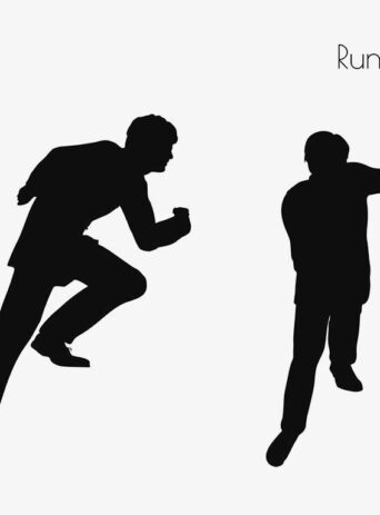 Illustration Of A Man In Running Pose In Silhouette Isolated On White : Stock Vector (Royalty Free) 017295