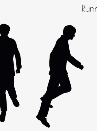 Illustration Of A Man In Running Pose In Silhouette Isolated On White : Stock Vector (Royalty Free) 017296