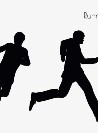 Illustration Of A Man In Running Pose In Silhouette Isolated On White : Stock Vector (Royalty Free) 017297