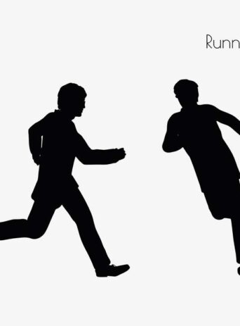 Illustration Of A Man In Running Pose In Silhouette Isolated On White : Stock Vector (Royalty Free) 017298